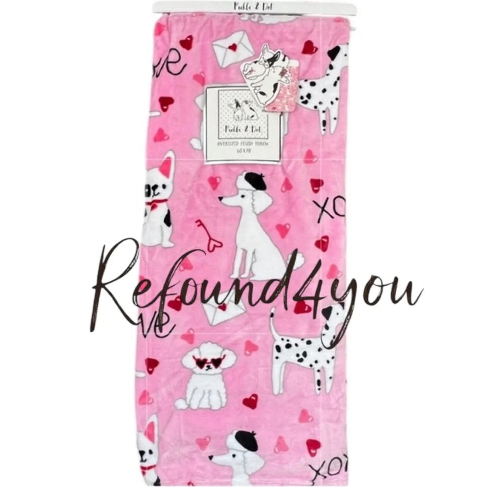 PETS - Pickle & Dot - ‘Valentine Dogs’ plush throw 60“x70“ NWT *Last One! Firm!